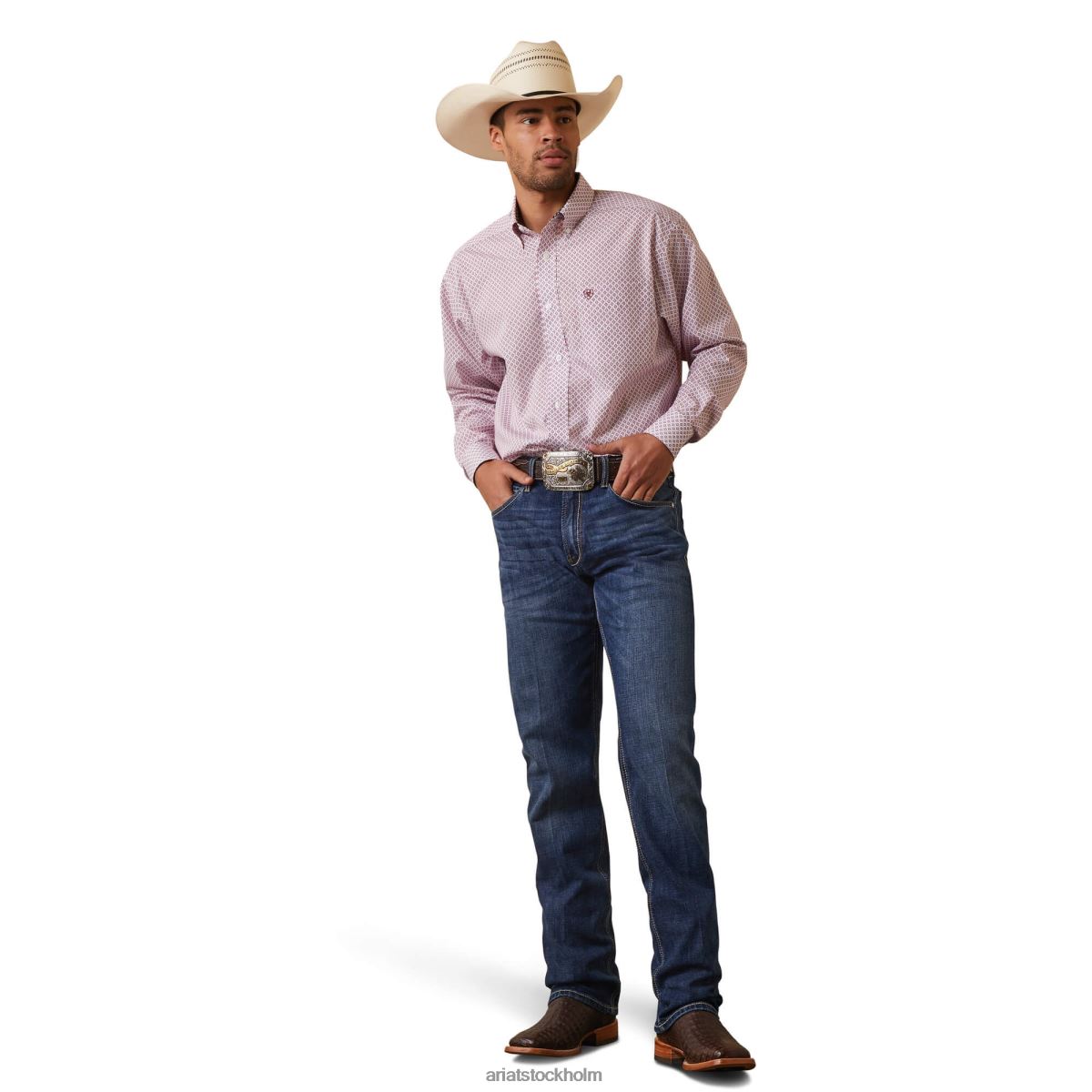 blast Ariat skrynkelfri skjorta med klassisk passform i ek vit män F04841064