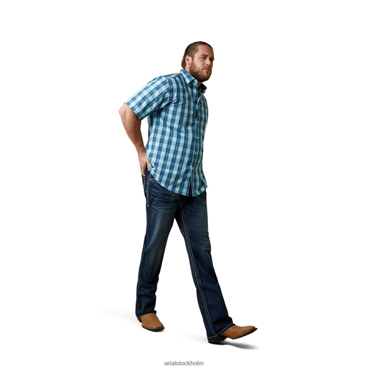 blast Ariat skrynkelfri skjorta med klassisk passform i enzo blå dimma män F04841040