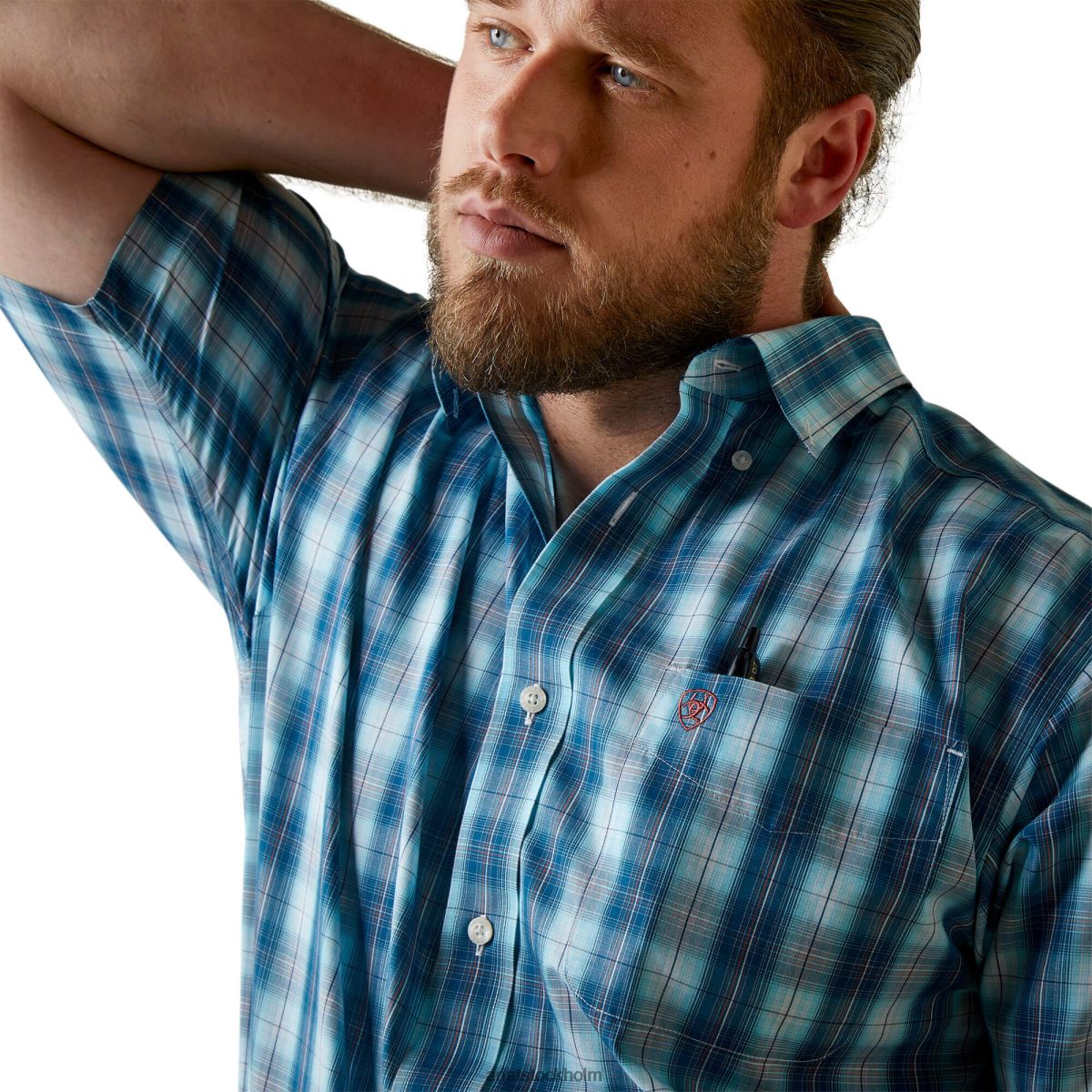 blast Ariat skrynkelfri skjorta med klassisk passform i enzo blå dimma män F04841040