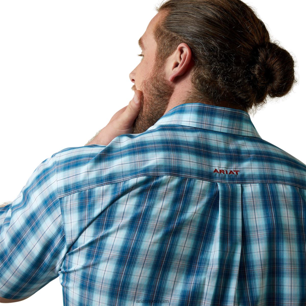 blast Ariat skrynkelfri skjorta med klassisk passform i enzo blå dimma män F04841040