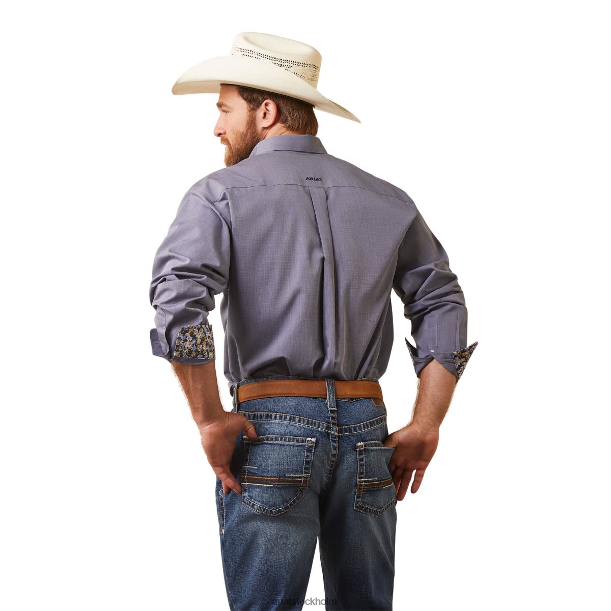 blast Ariat skrynkelfri solid pinpoint oxford skjorta med klassisk passform humör indigo män F0484958