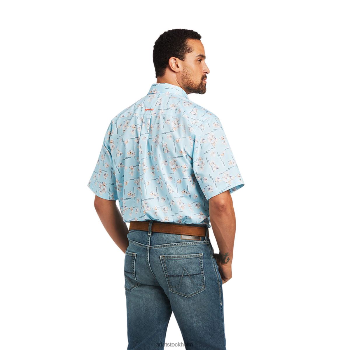 blast Ariat skrynkelfri yariel skjorta med klassisk passform kristallblått män F04841101