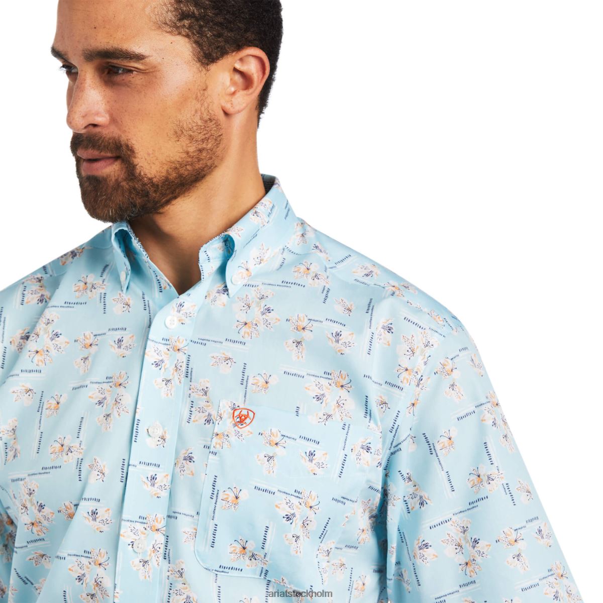 blast Ariat skrynkelfri yariel skjorta med klassisk passform kristallblått män F04841101