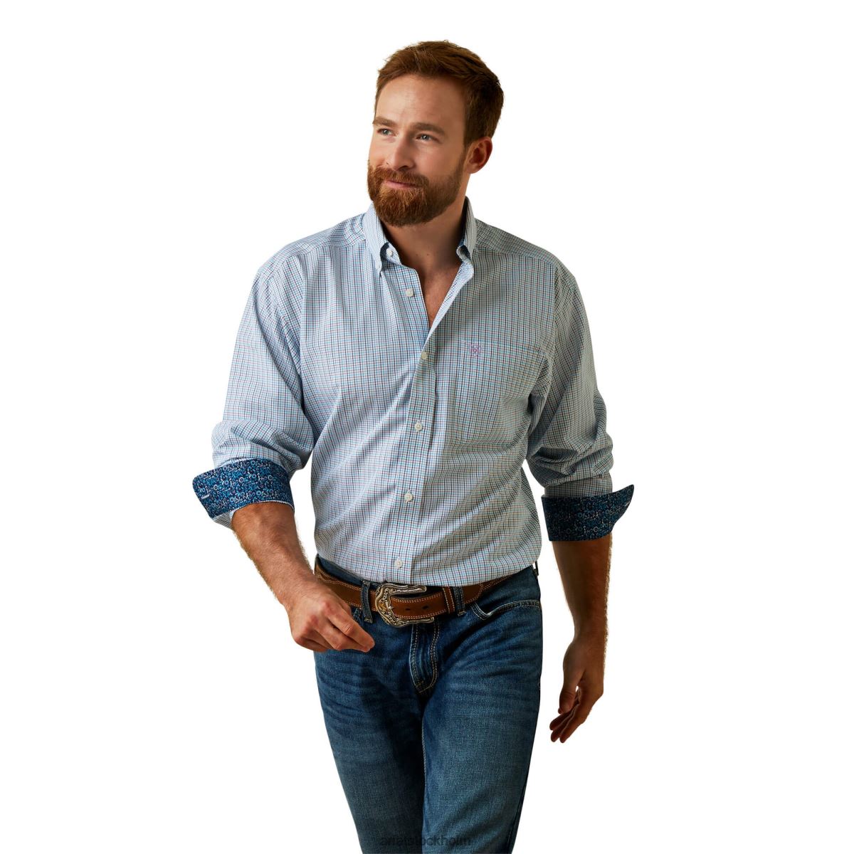 blast Ariat skrynkfri emerson skjorta vit män F04841167