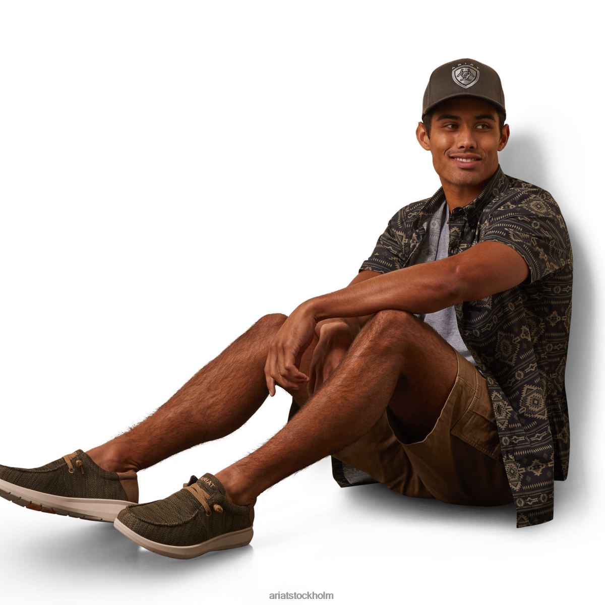 blast Ariat skrynkla motstå serape island stretch skjorta med modern passform dk grå män F04841094