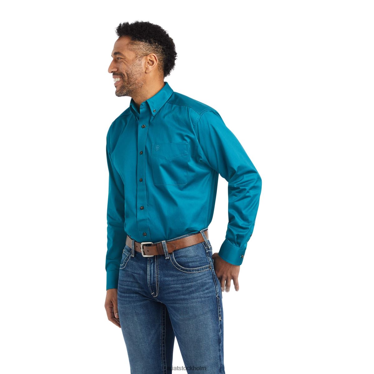 blast Ariat solid twill skjorta med klassisk passform havets djup män F04841049