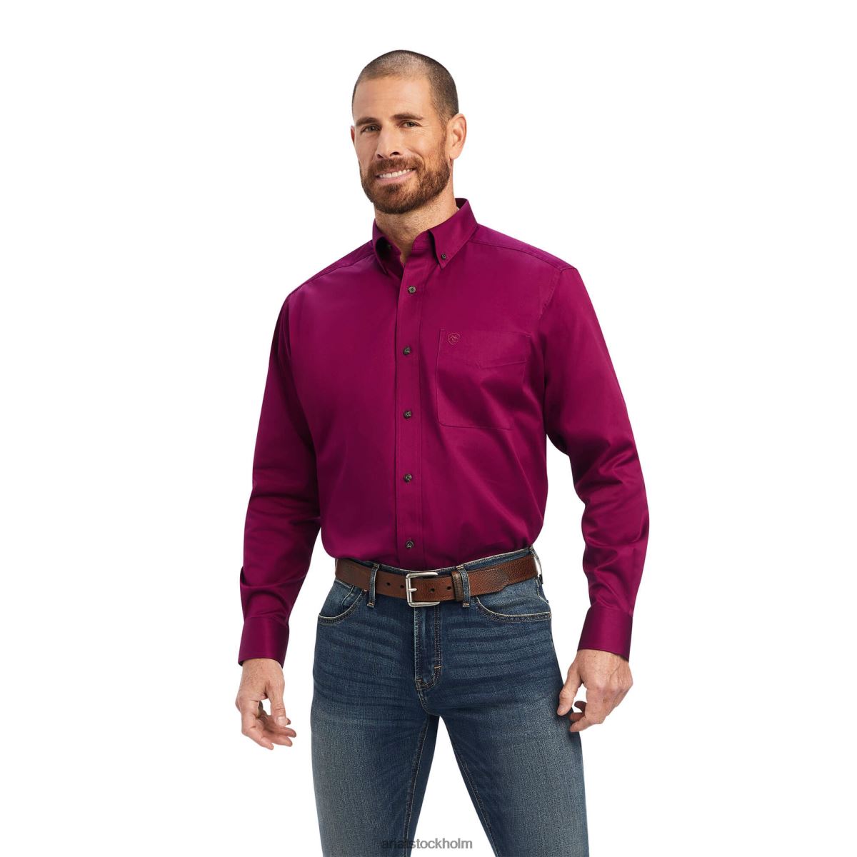 blast Ariat solid twill skjorta med klassisk passform magenta lila män F04841384