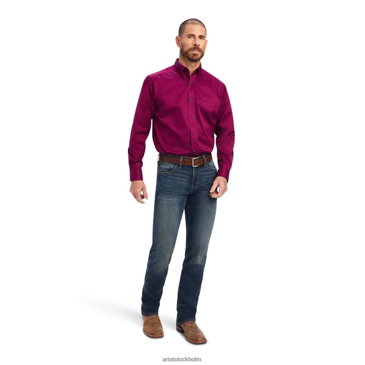 blast Ariat solid twill skjorta med klassisk passform magenta lila män F04841384
