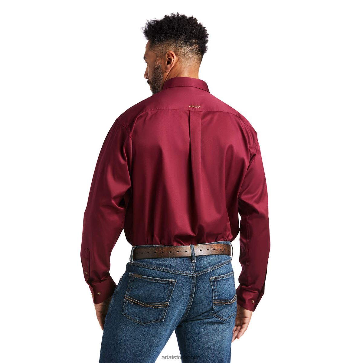 blast Ariat solid twill skjorta med klassisk passform vinröd män F04841038