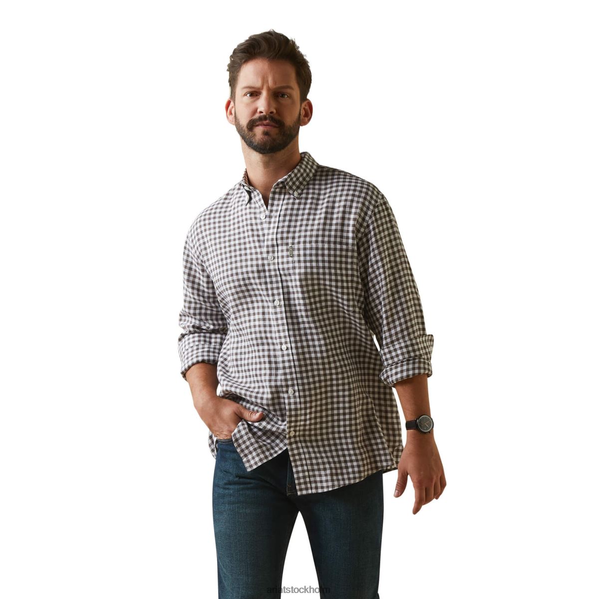 blast Ariat sonoma skjorta banyan barkkontroll män F04841365