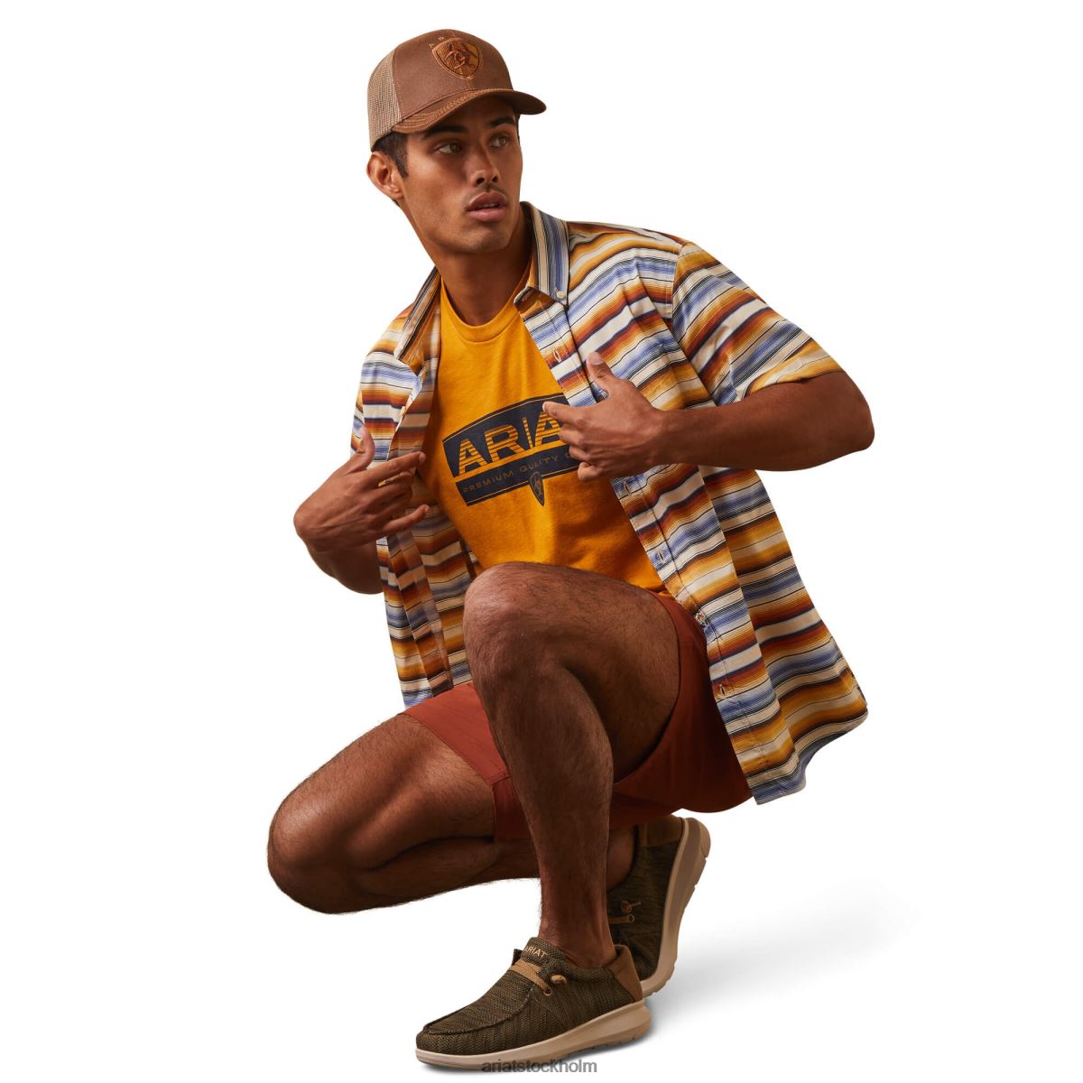 blast Ariat sunset serape stretch skjorta med modern passform gyllene serape män F04841353