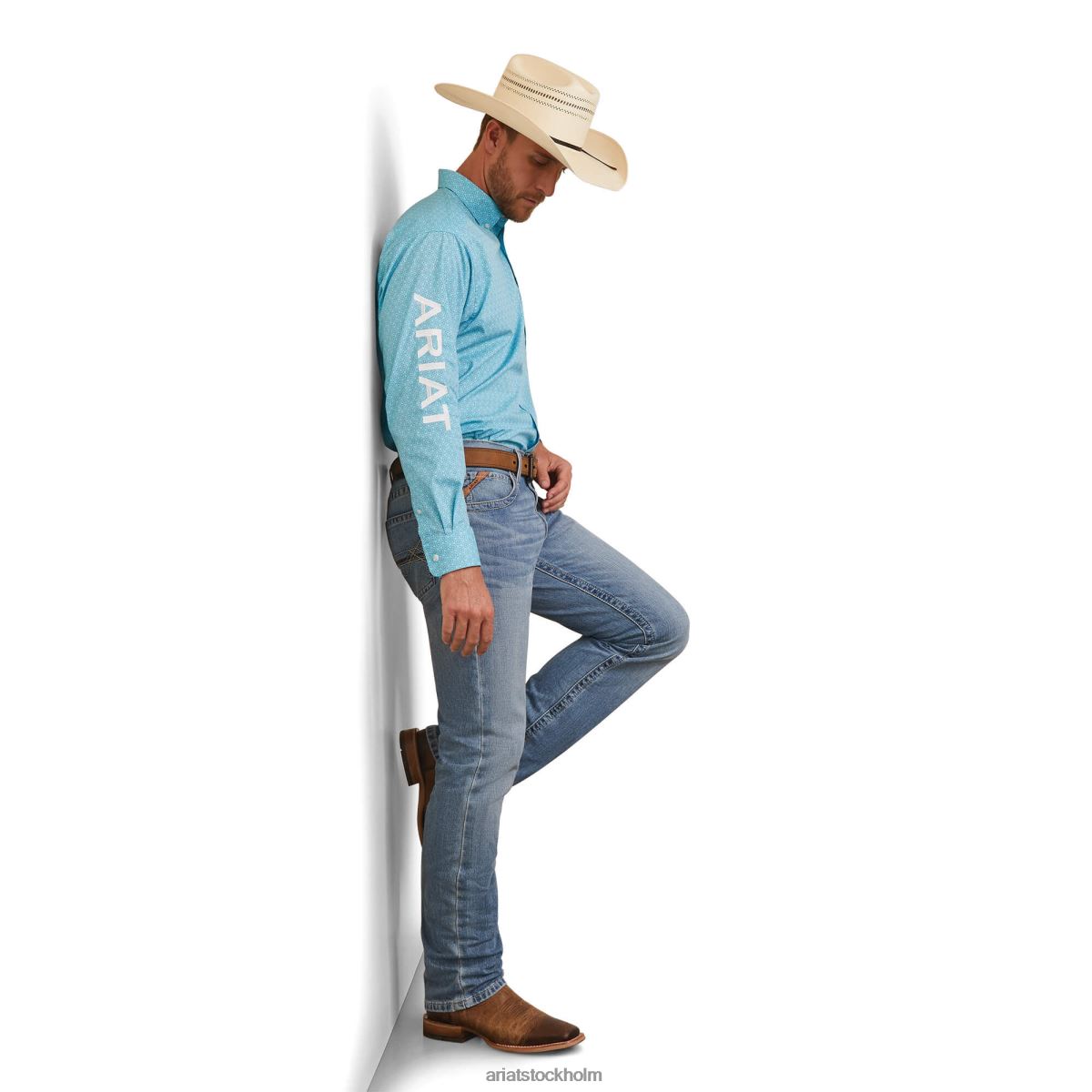 blast Ariat team caiden skjorta i klassisk passform Golfströmmen män F04841198