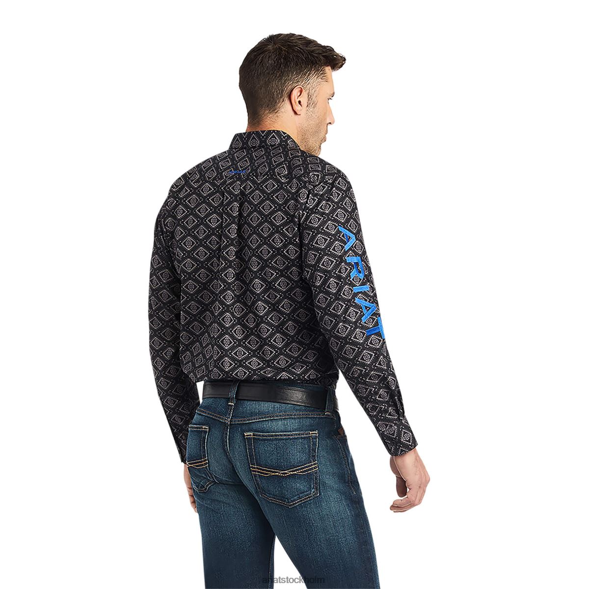 blast Ariat team clyde monterad skjorta svart män F04841135