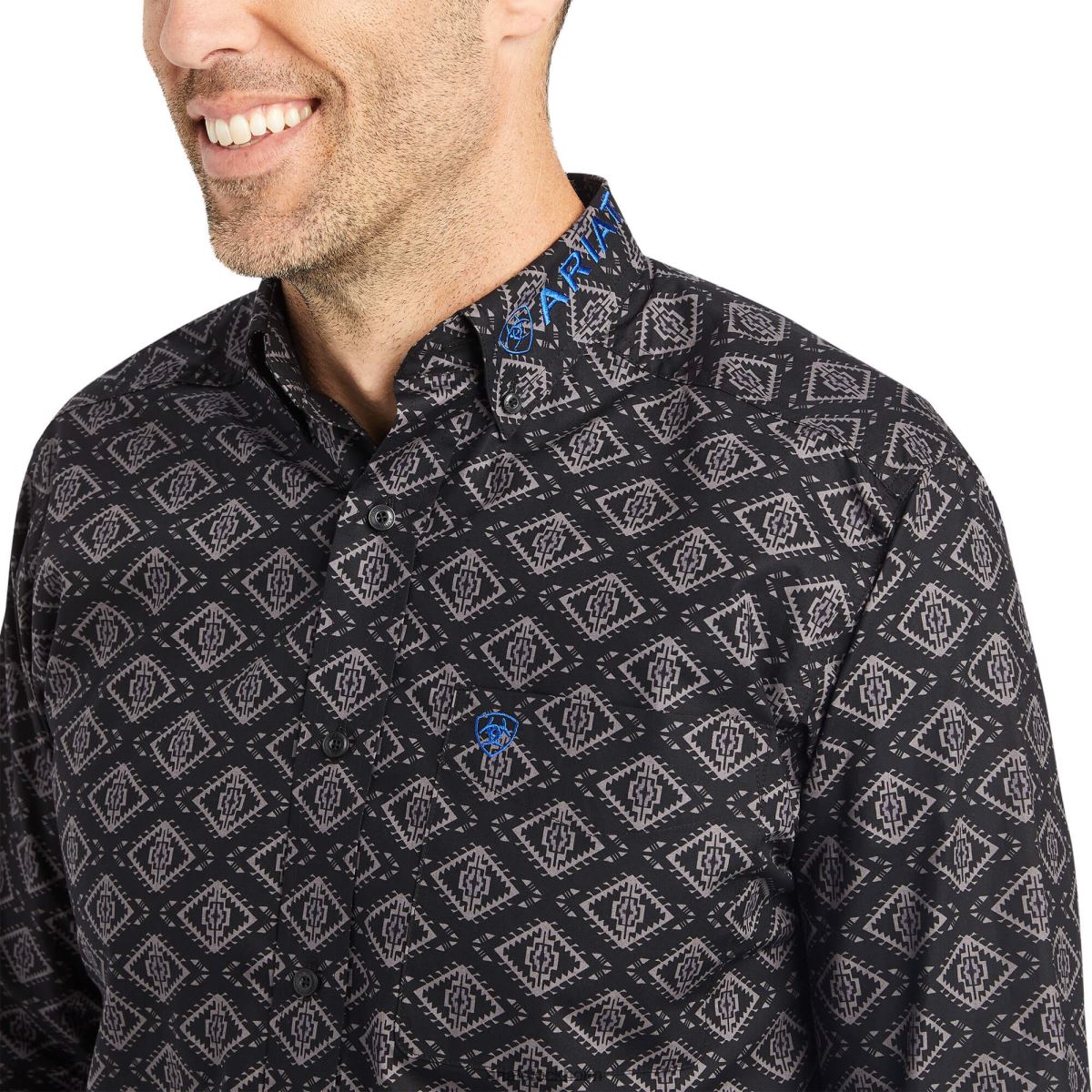 blast Ariat team clyde monterad skjorta svart män F04841135