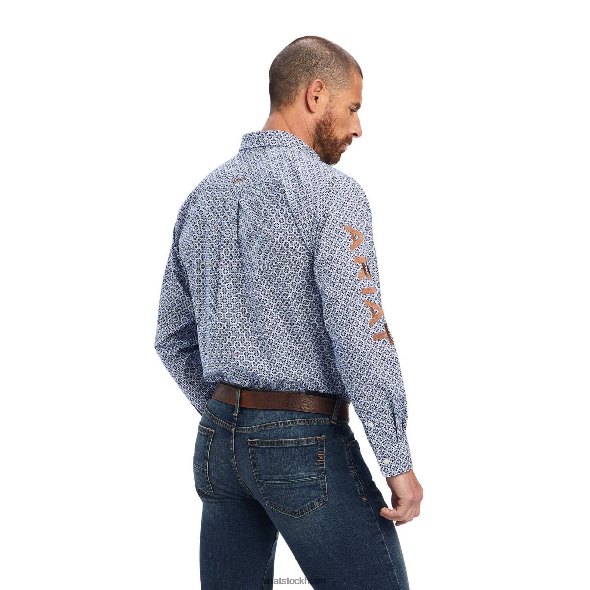 blast Ariat team maurice monterad skjorta vit män F0484994