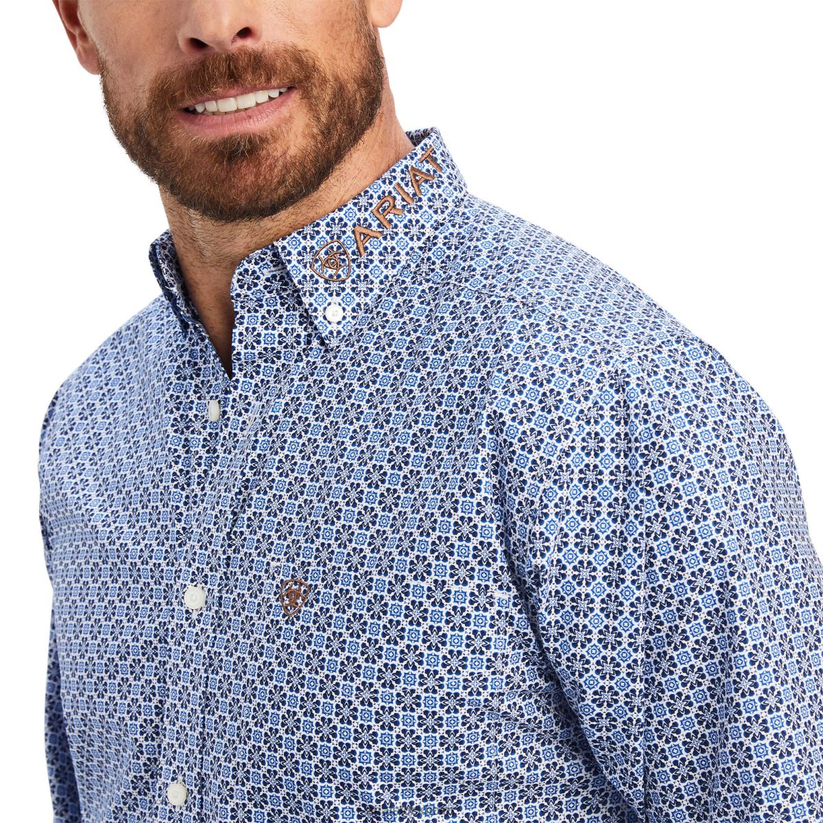 blast Ariat team maurice monterad skjorta vit män F0484994