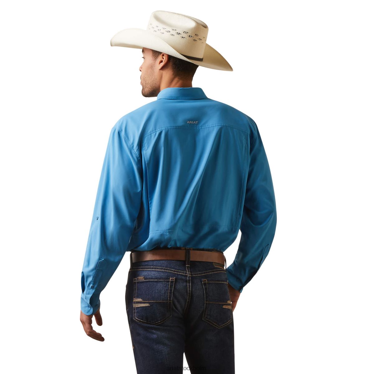 blast Ariat venttek outbound skjorta med klassisk passform cendre blå män F04841279