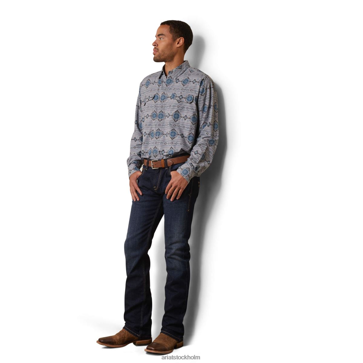 blast Ariat venttek outbound skjorta med klassisk passform måndimma män F04841296