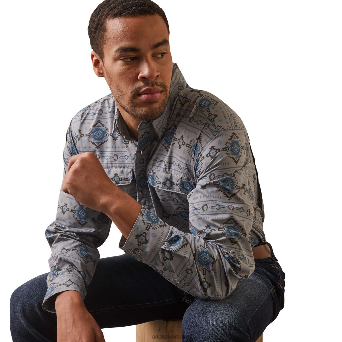 blast Ariat venttek outbound skjorta med klassisk passform måndimma män F04841296