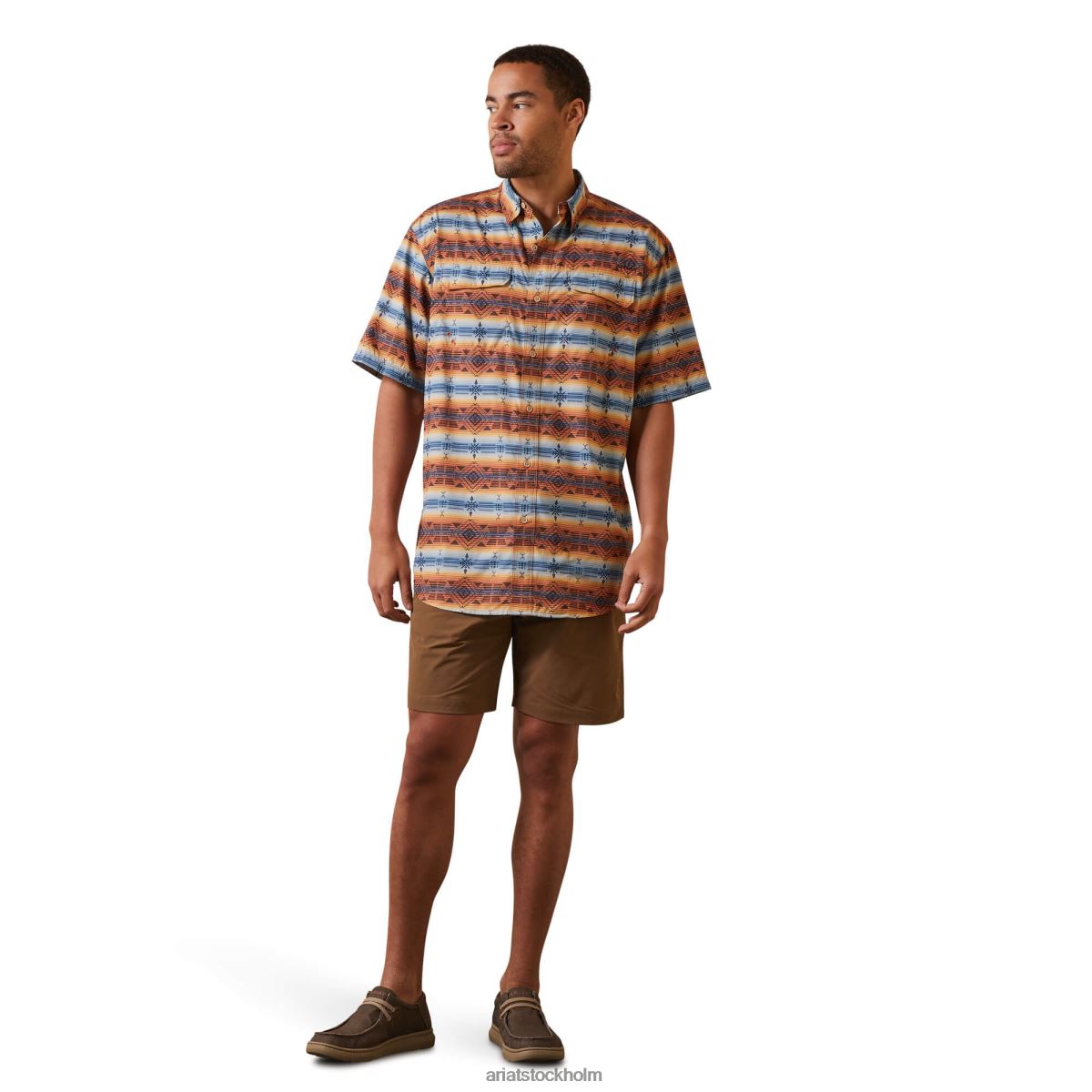 blast Ariat venttek outbound skjorta med klassisk passform oxford tan sydväst män F04841190