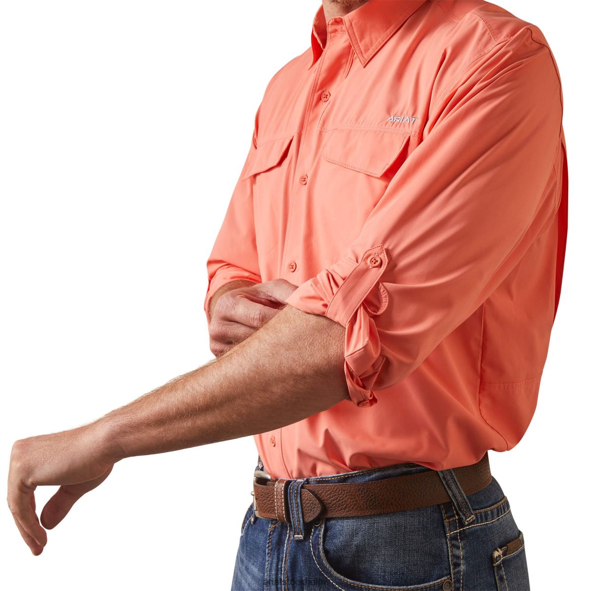 blast Ariat venttek outbound skjorta med klassisk passform persika eko män F04841284