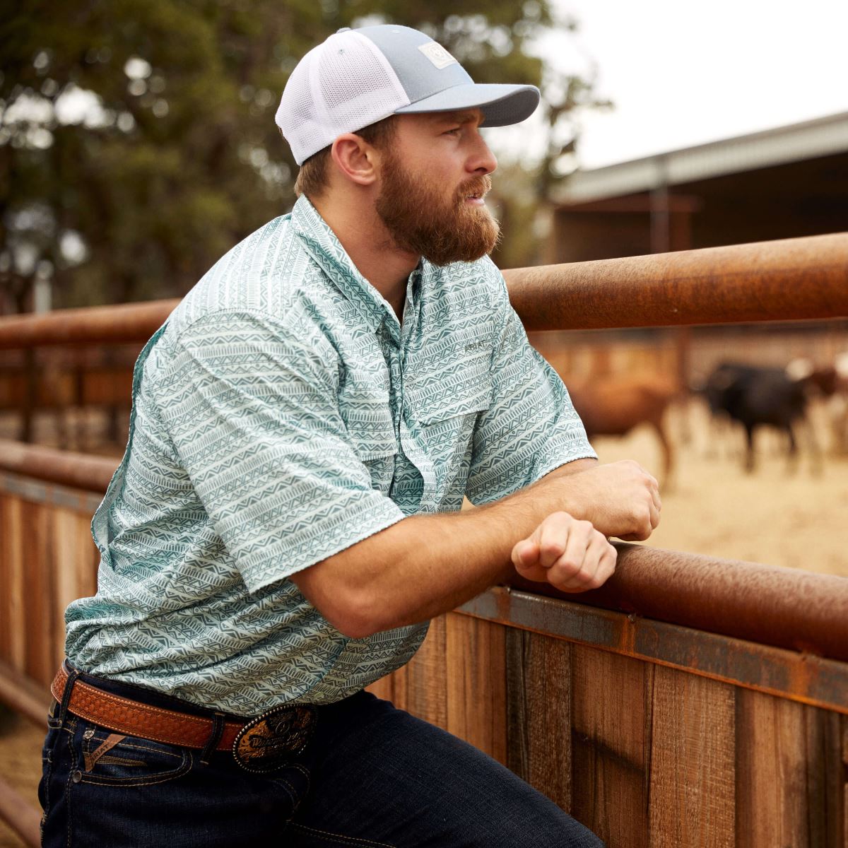 blast Ariat venttek outbound skjorta med klassisk passform rättvist aqua män F04841250