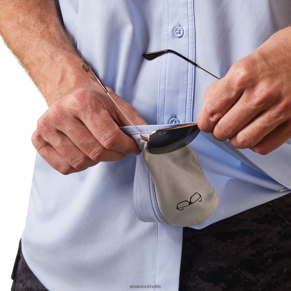 blast Ariat venttek skjorta med klassisk passform blå frysning män F04841013