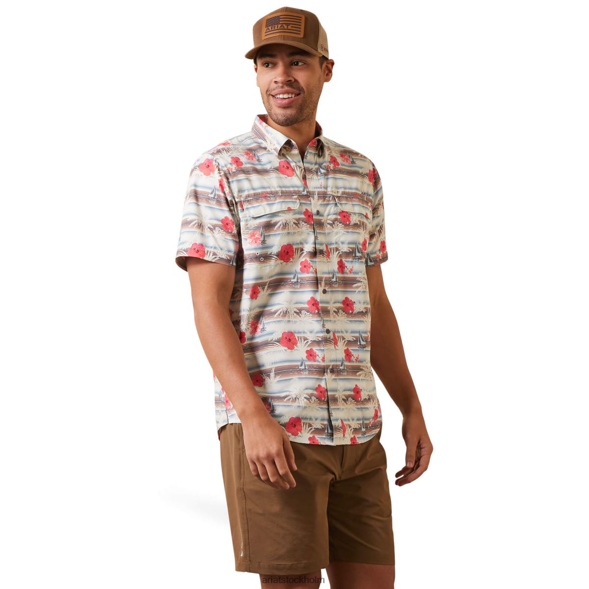 blast Ariat venttek utgående monterad skjorta blå himmel män F04841146