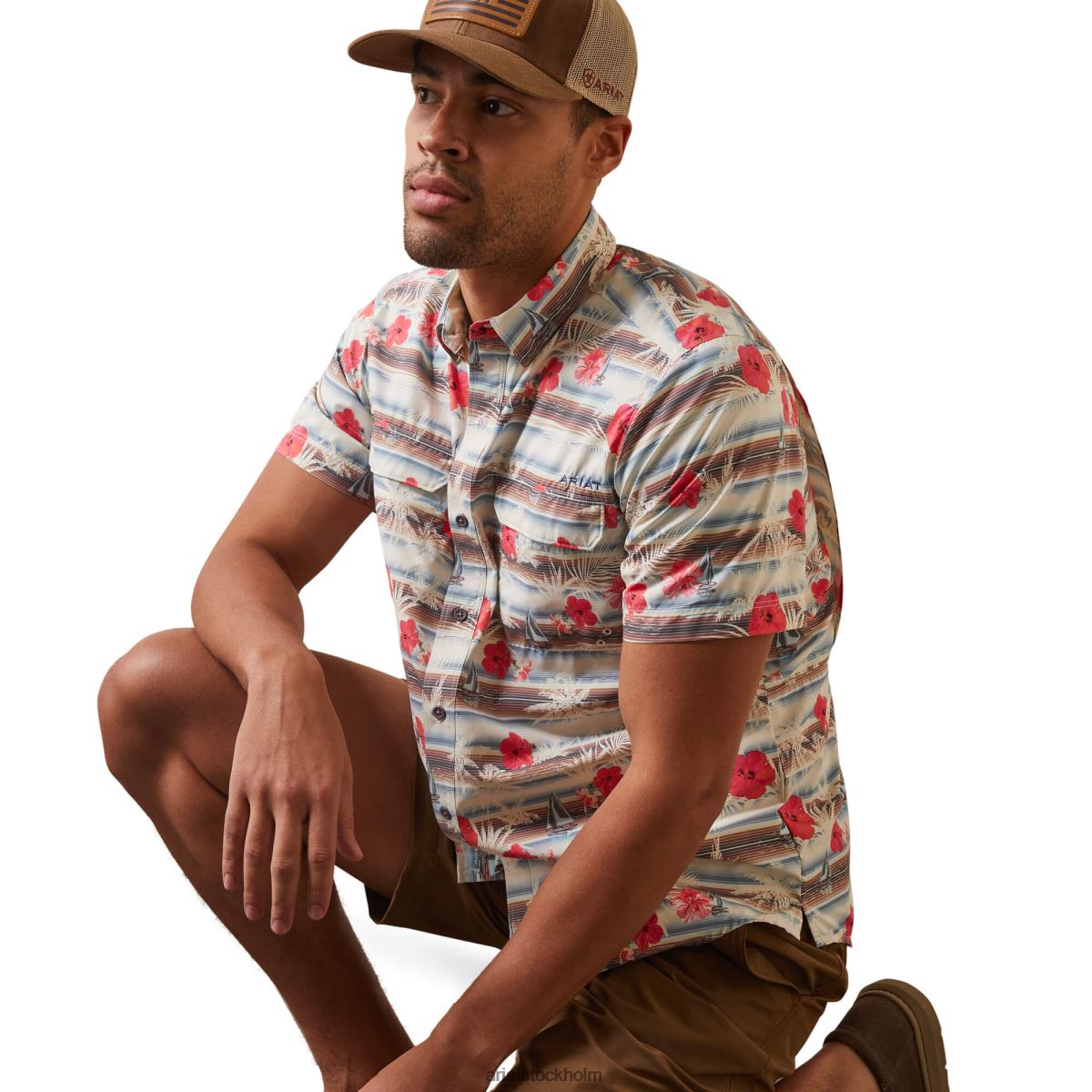 blast Ariat venttek utgående monterad skjorta blå himmel män F04841146