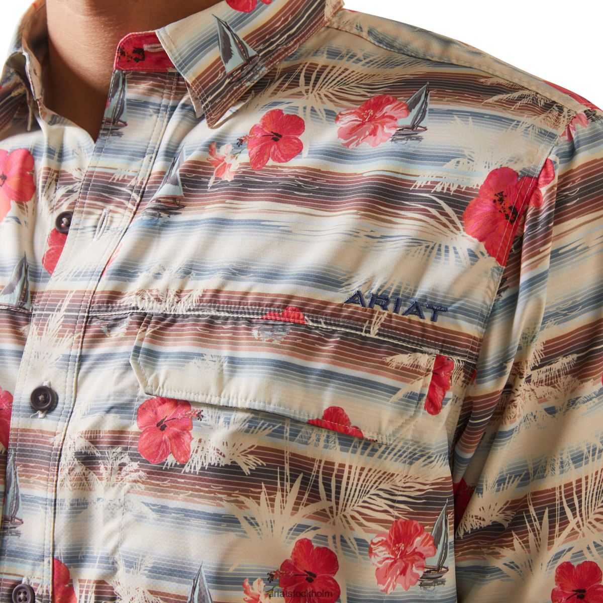 blast Ariat venttek utgående monterad skjorta blå himmel män F04841146