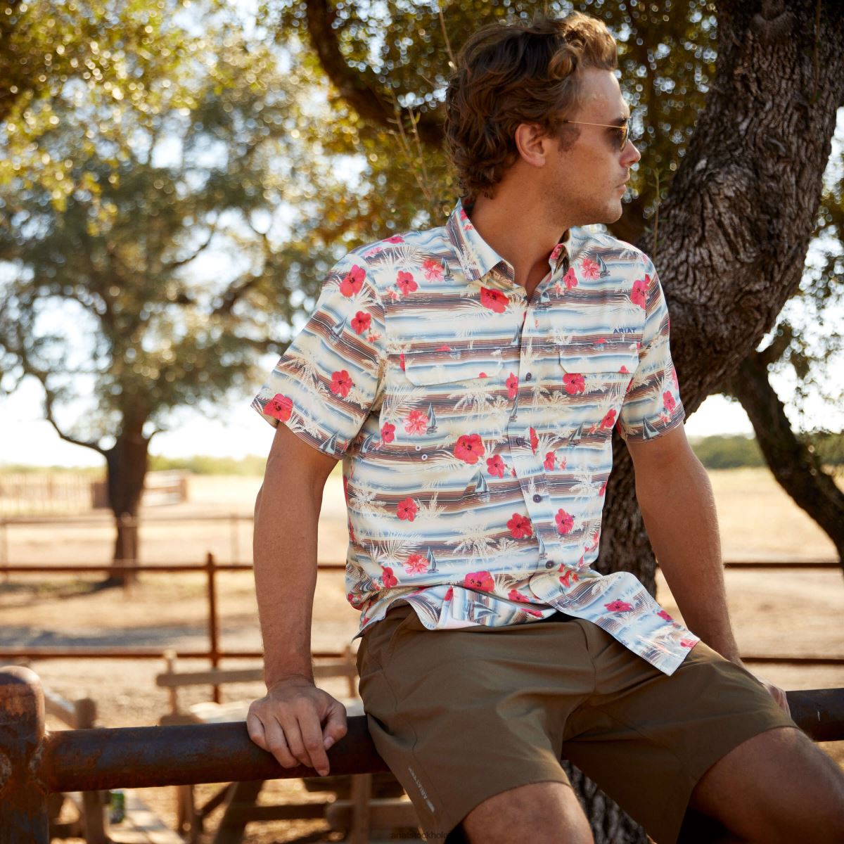 blast Ariat venttek utgående monterad skjorta blå himmel män F04841146