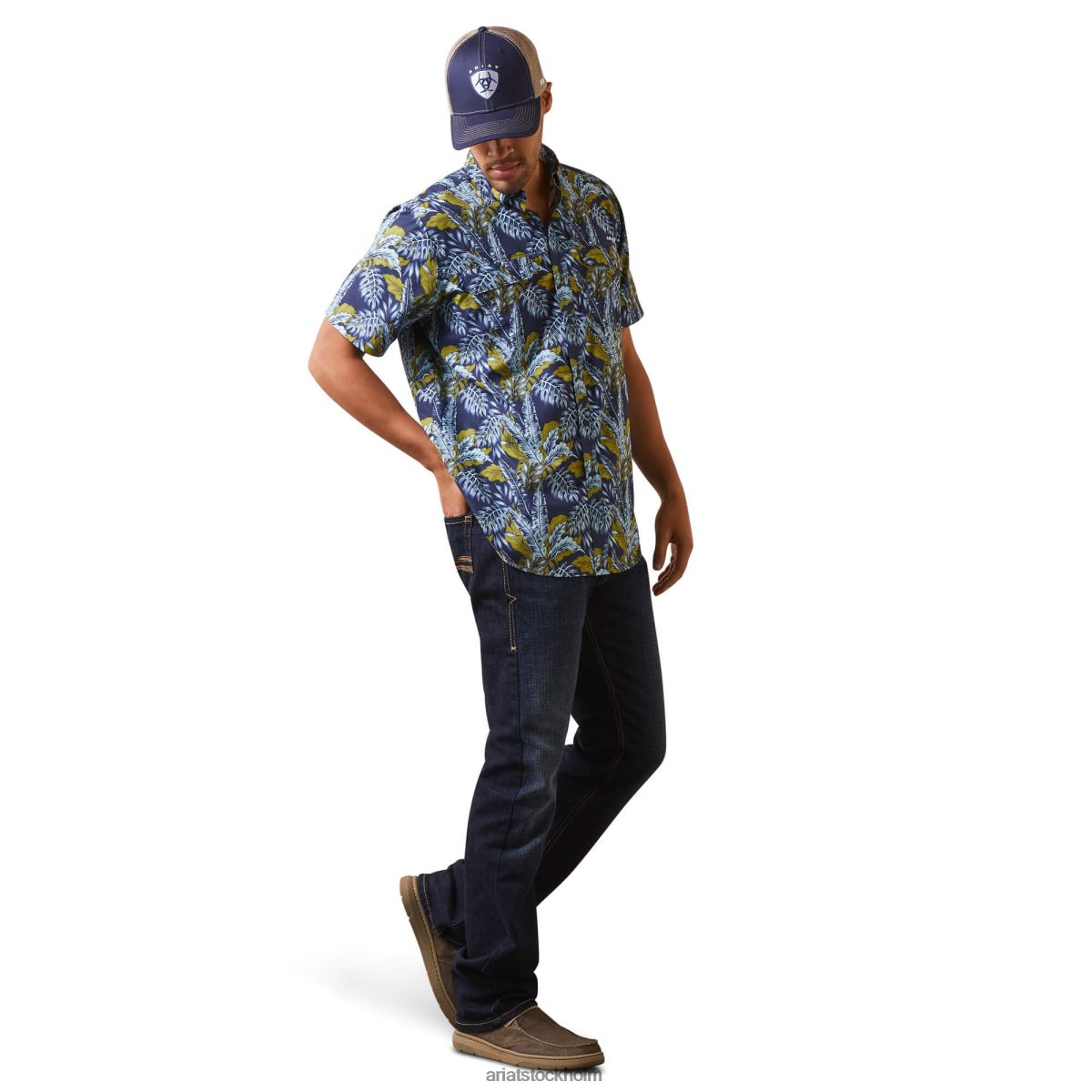 blast Ariat venttek utgående monterad skjorta midsommarnatt män F04841302