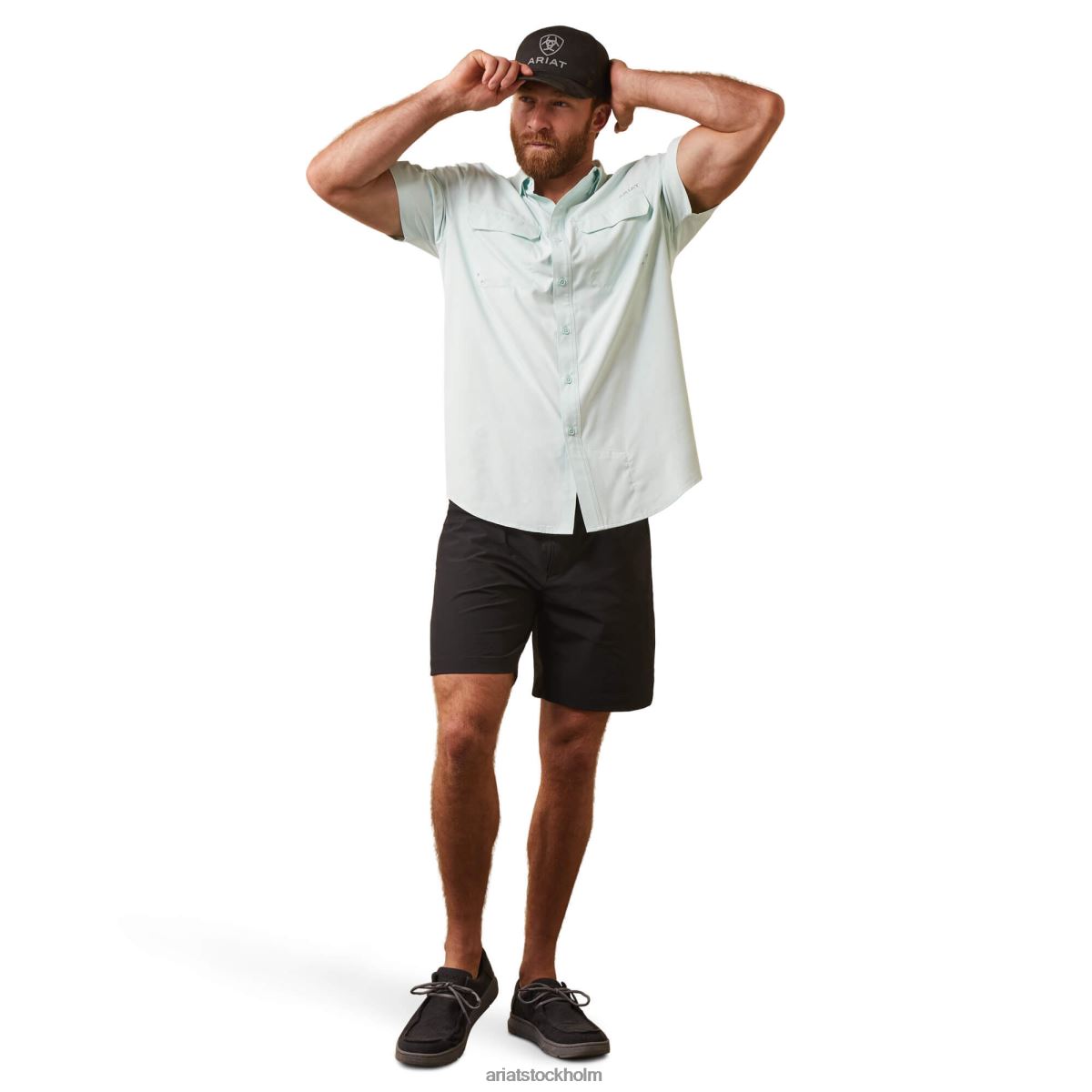 blast Ariat venttek utgående monterad skjorta rättvist aqua män F04841122