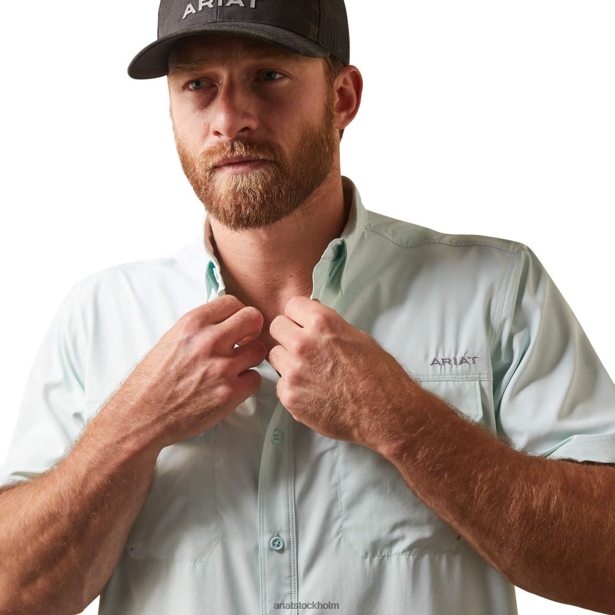 blast Ariat venttek utgående monterad skjorta rättvist aqua män F04841122