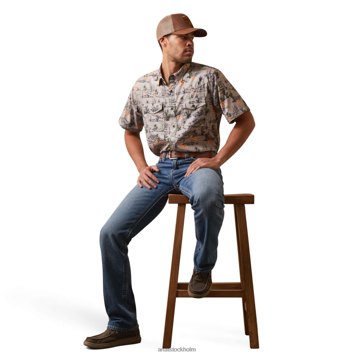 blast Ariat venttek västern skjorta duva öken scape män F04841143