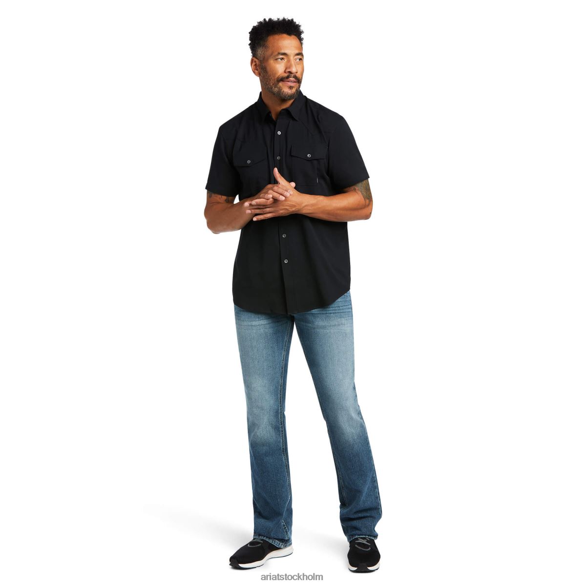 blast Ariat venttek västern skjorta svart män F0484990