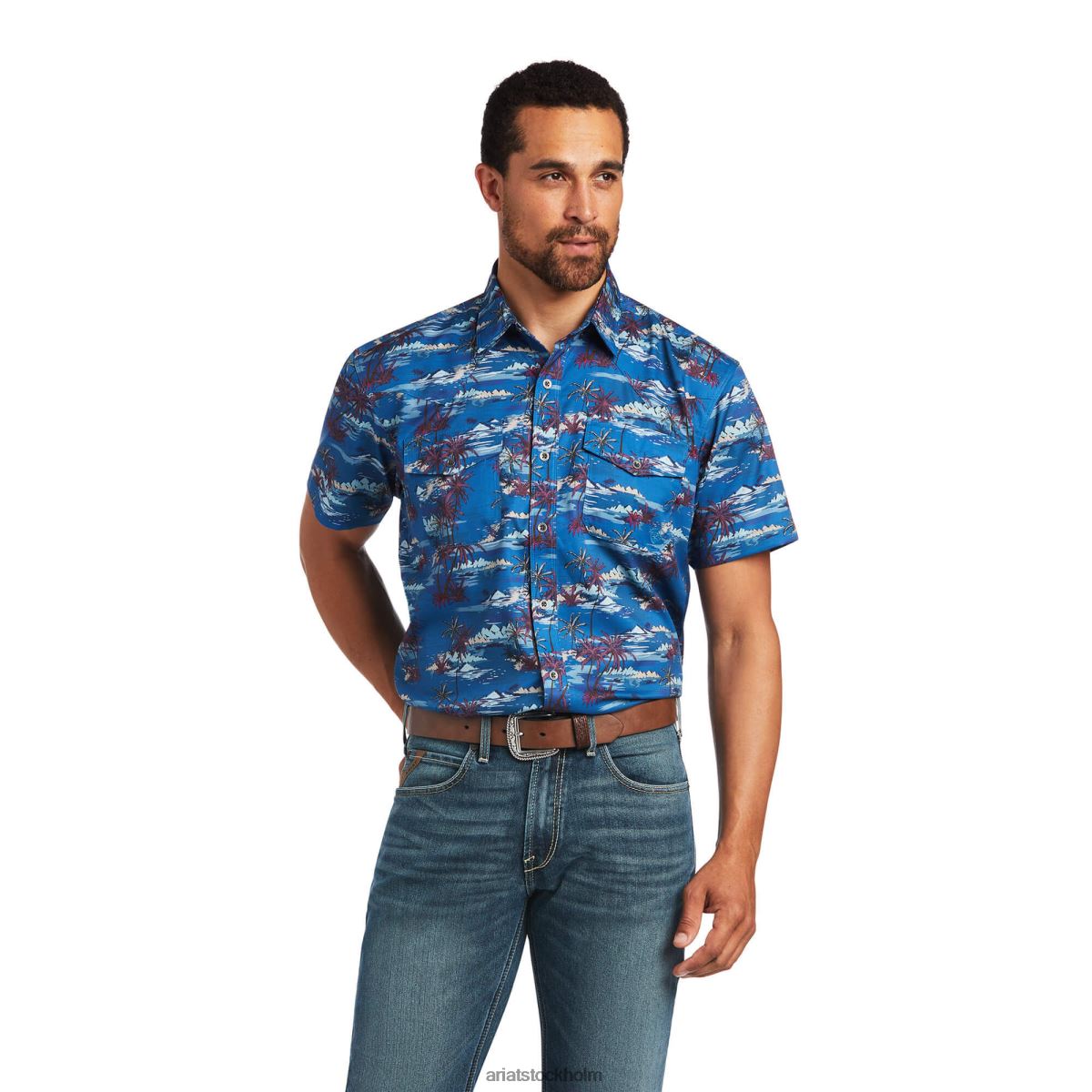 blast Ariat venttek västern skjorta ö-tryck män F04841236