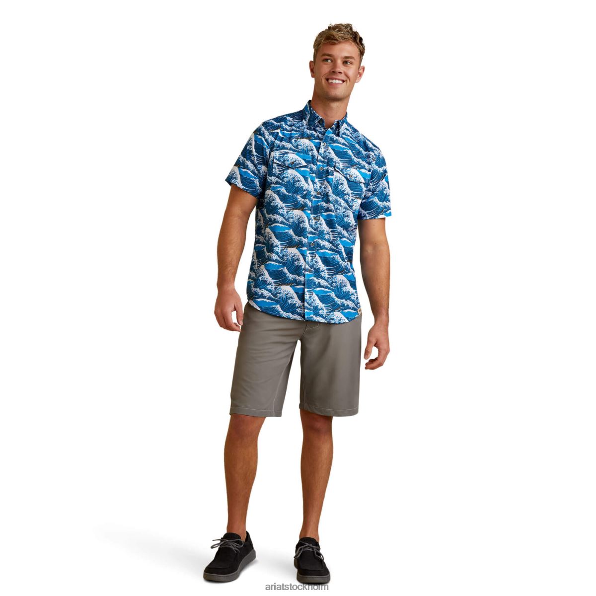 blast Ariat venttek western aloha passform skjorta hawaiiska havet män F04841362