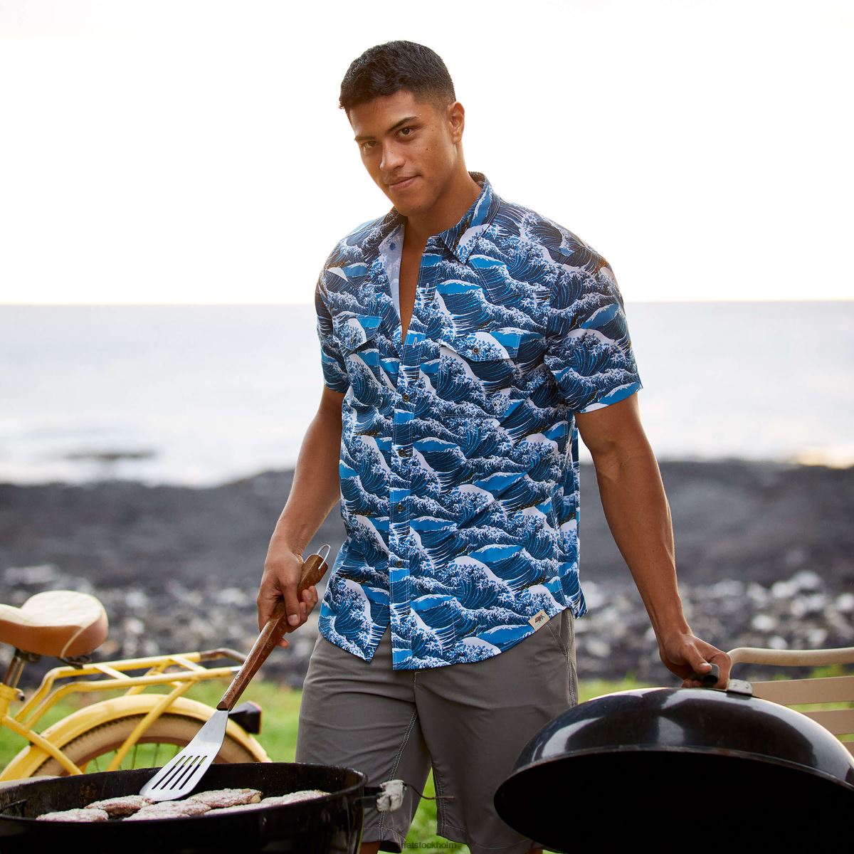 blast Ariat venttek western aloha passform skjorta hawaiiska havet män F04841362