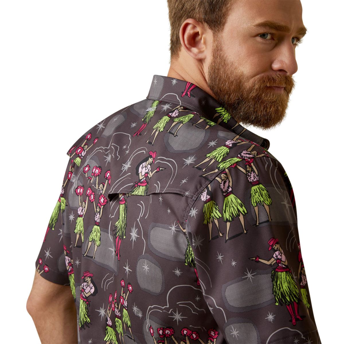 blast Ariat venttek western aloha passform skjorta kolgrå män F04841366