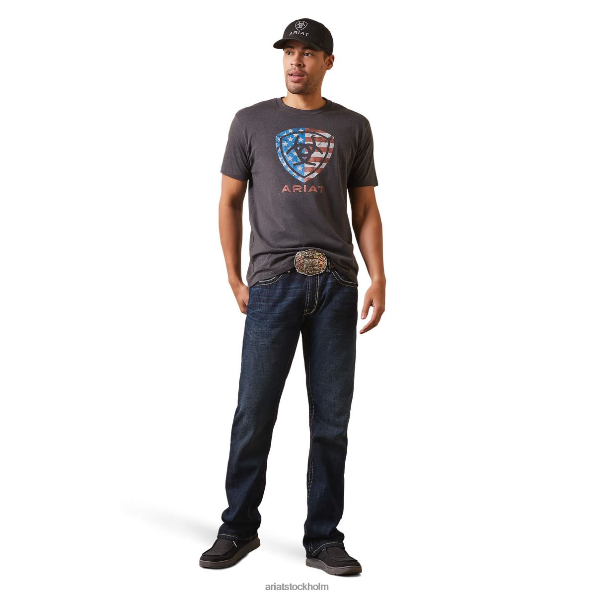 blast Ariat American shield t-shirt kolljung män F0484585