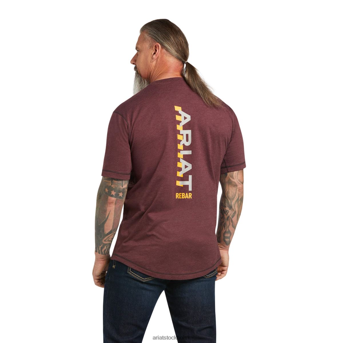 blast Ariat T-shirt med logotyp för armeringsjärn malbec ljung män F0484601