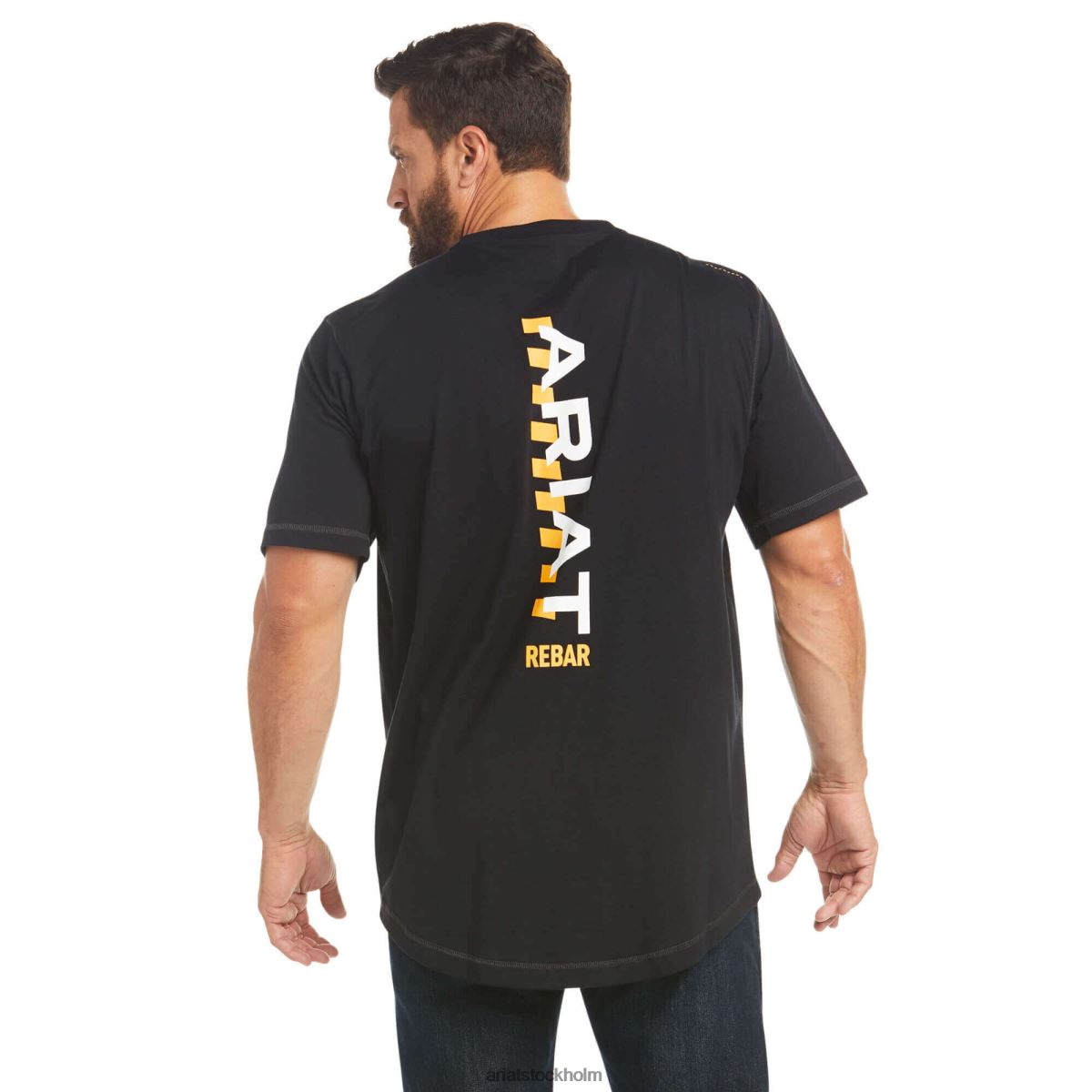 blast Ariat T-shirt med logotyp för armeringsjärn svart män F0484596