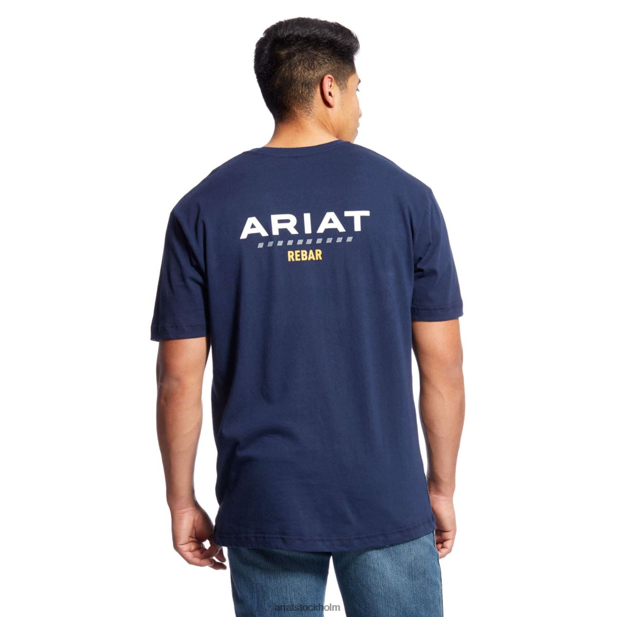 blast Ariat T-shirt med stark logotyp i armeringsjärn i bomull Marin män F0484656