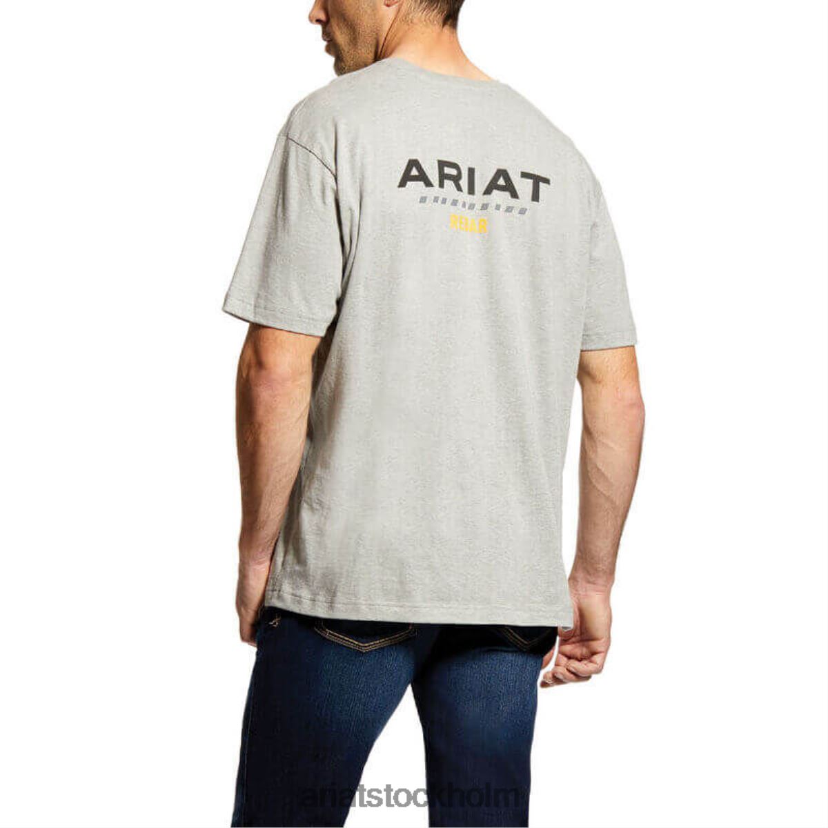 blast Ariat T-shirt med stark logotyp i armeringsjärn i bomull gråmelerad män F0484733
