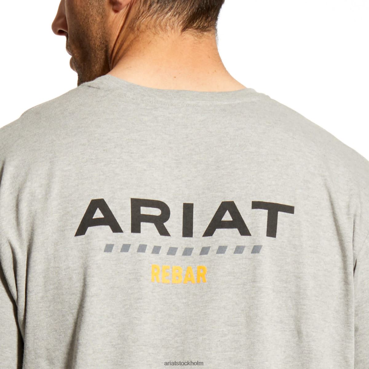 blast Ariat T-shirt med stark logotyp i armeringsjärn i bomull gråmelerad män F0484733