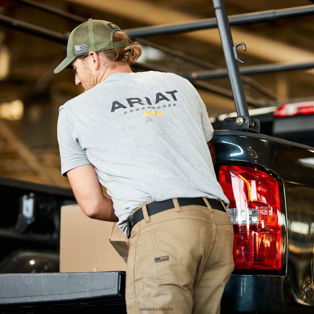blast Ariat T-shirt med stark logotyp i armeringsjärn i bomull gråmelerad män F0484733