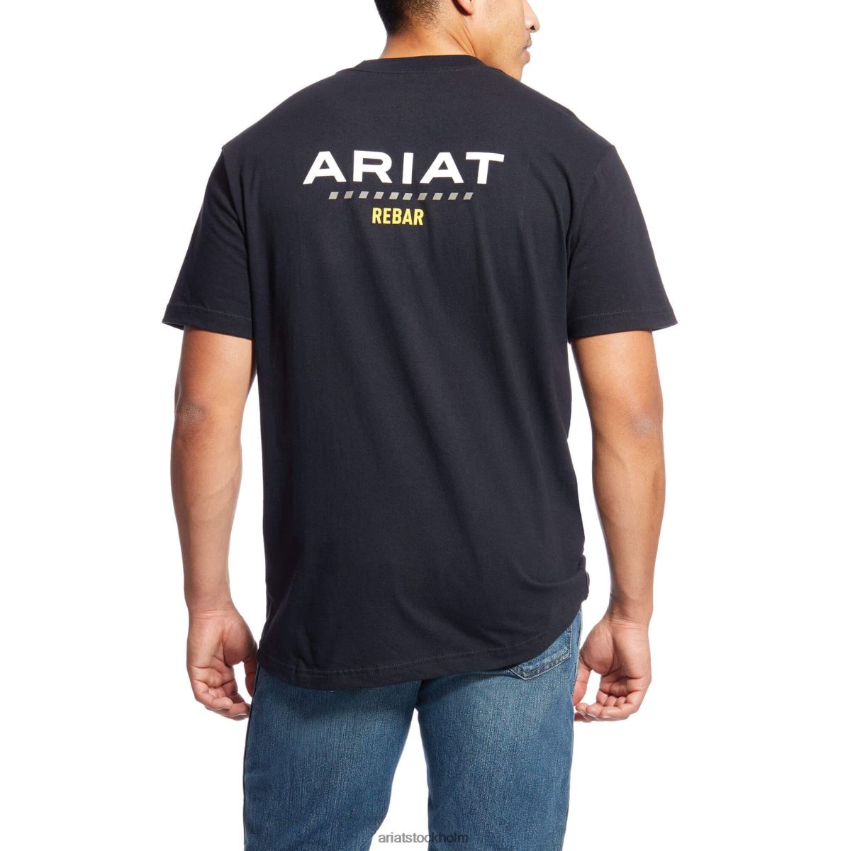 blast Ariat T-shirt med stark logotyp i armeringsjärn i bomull svart män F0484604