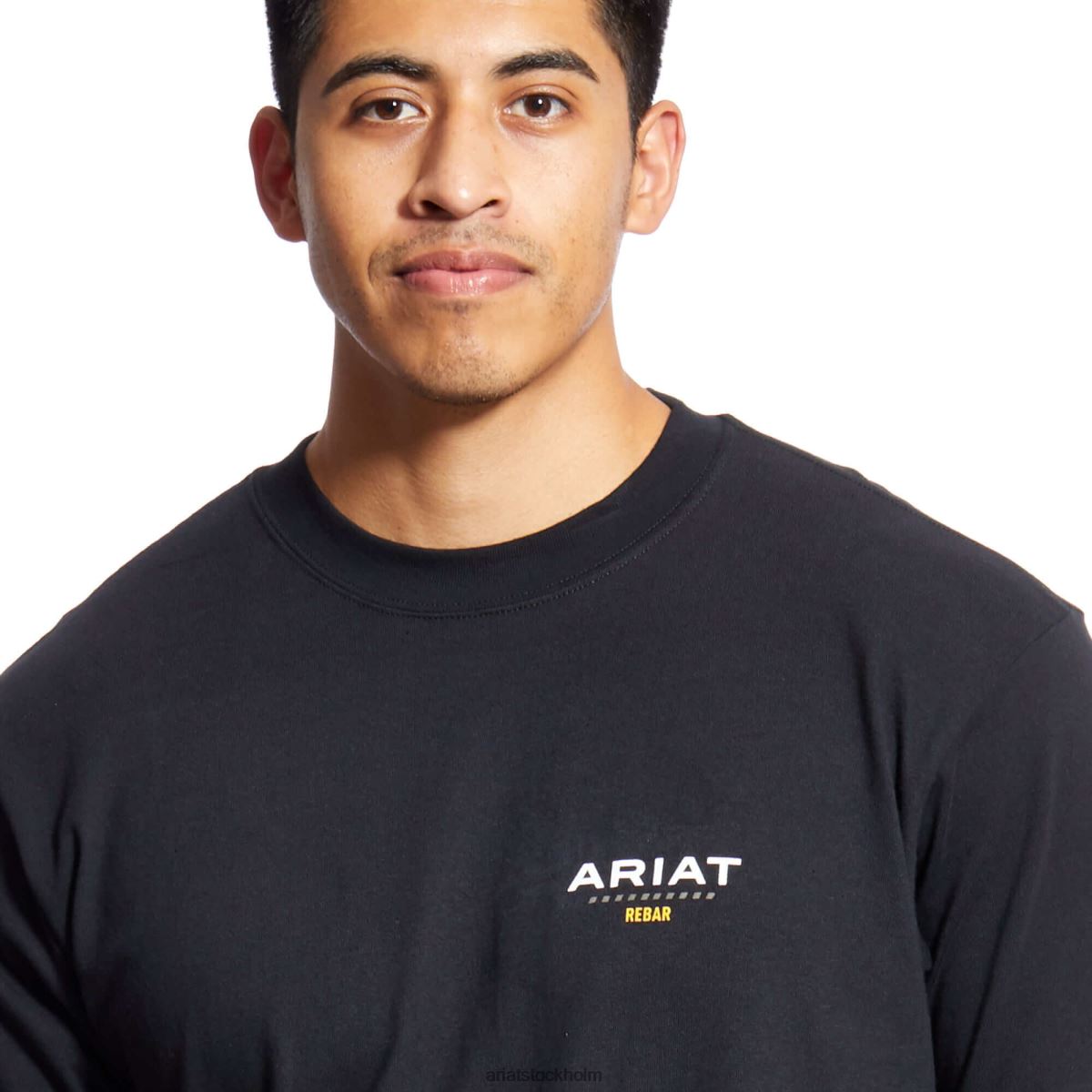 blast Ariat T-shirt med stark logotyp i armeringsjärn i bomull svart män F0484604