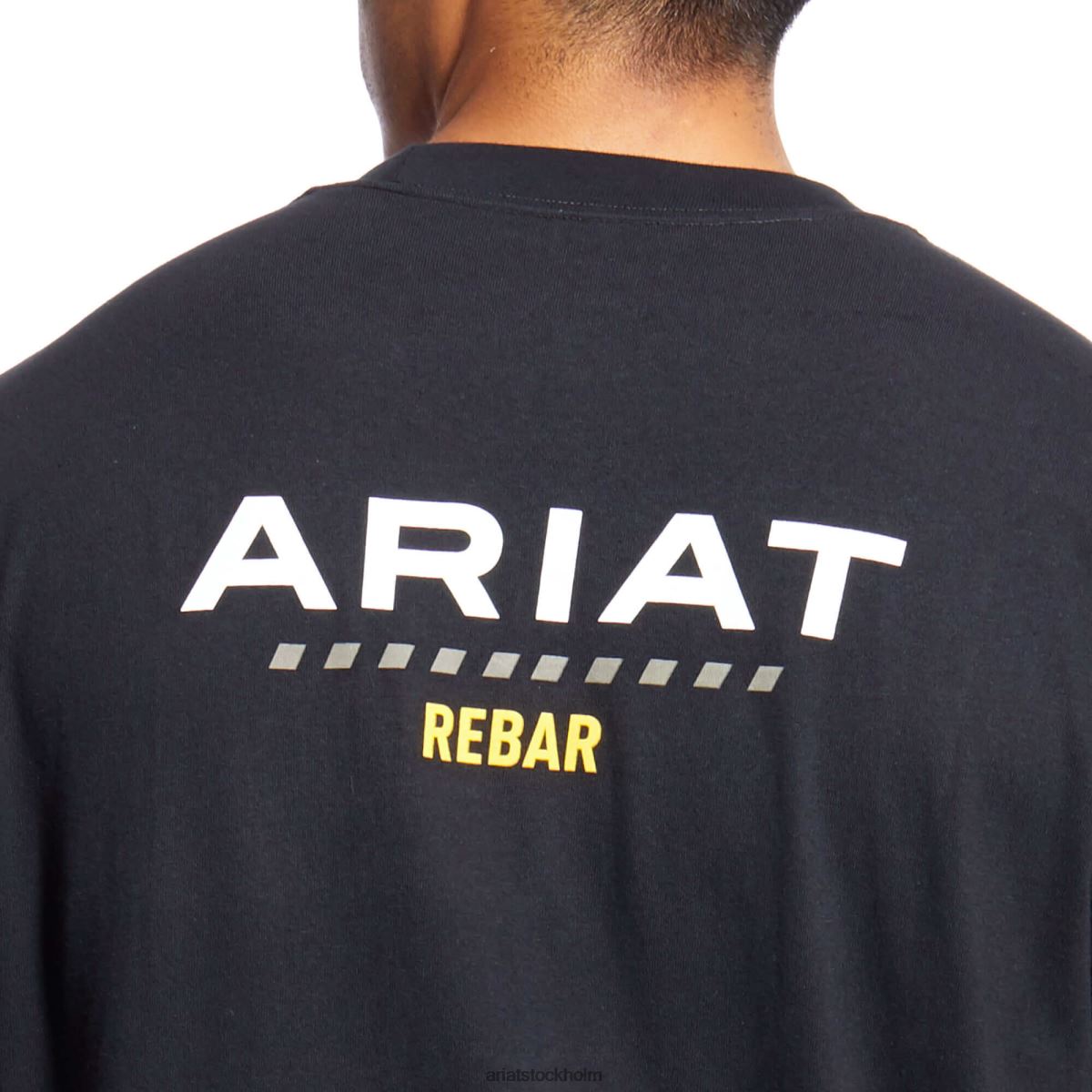 blast Ariat T-shirt med stark logotyp i armeringsjärn i bomull svart män F0484604